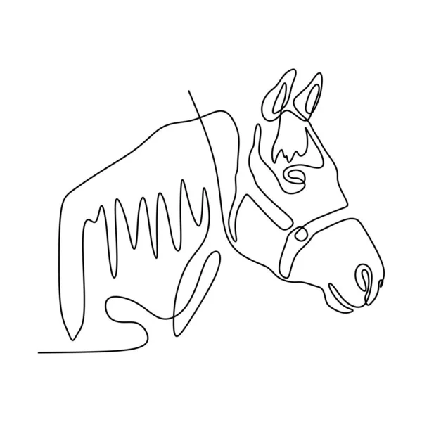 Une ligne continue tête de cheval design minimaliste illustration vectorielle style minimalisme — Image vectorielle