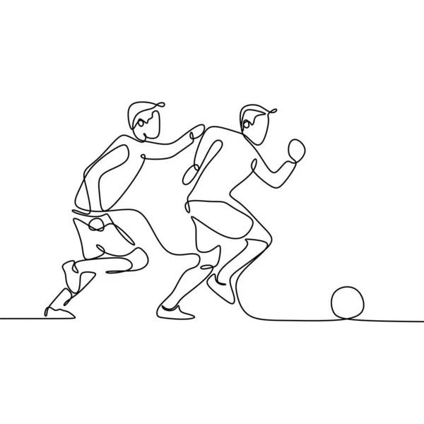 Football Player One Line Drawing — Stock Vector