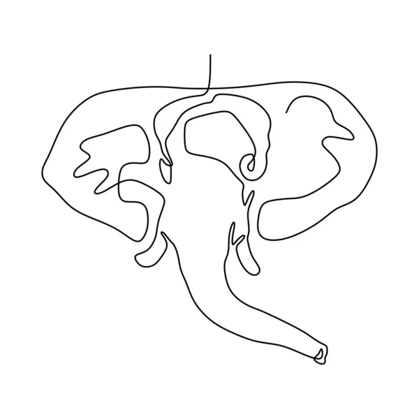 Elefante Uma Linha Minimalismo Desenho — Vetor de Stock