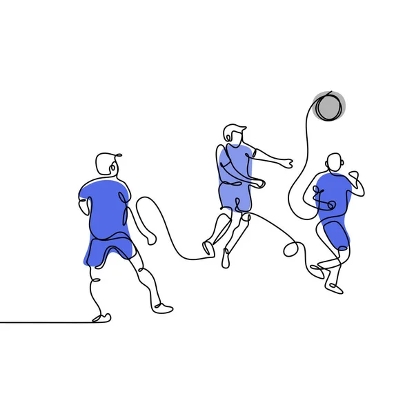Jugador Fútbol Una Línea Dibujo — Archivo Imágenes Vectoriales