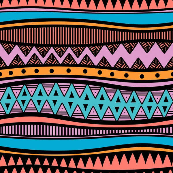 Colorido diseño abstracto étnico tribal patrón sin costuras — Vector de stock