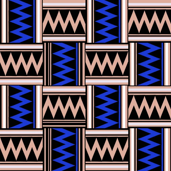 Trendiga Aztec Tribal mönster geometrisk sicksack design — Stock vektor