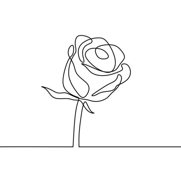 Diseño de rosa de una línea. Minimalismo dibujado a mano estilo vector ilustración minimalista lineal continuo sobre fondo blanco . — Vector de stock