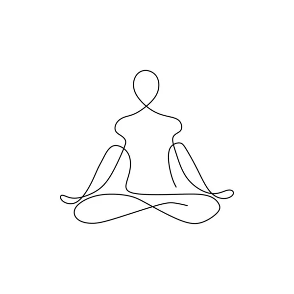 Concetto di namaste yoga continuo una linea disegno design minimalista. Illustrazione vettoriale tema minimalismo . — Vettoriale Stock