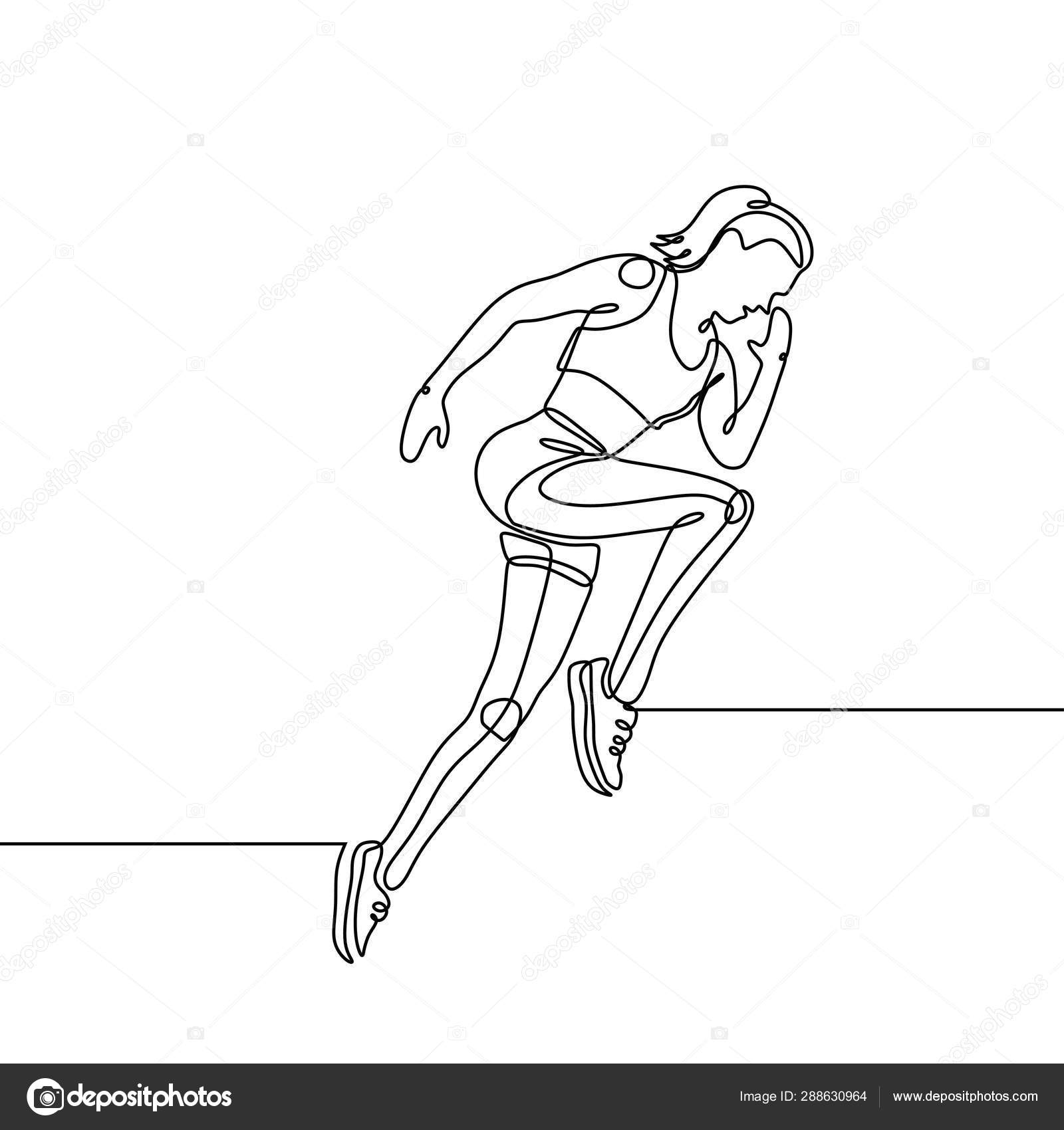 Desenho De Uma Linha De Um Atleta Que Corre Rápido. Desenho Contínuo De Uma  única Linha De Uma Mulher Em Movimento Rápido Nos Espo Ilustração do Vetor  - Ilustração de creativo, corrida