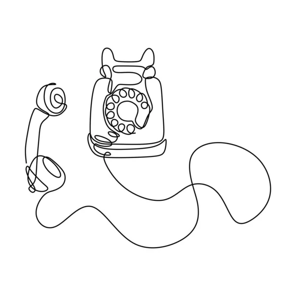 Teléfono antiguo en blanco - Ilustración - TemplateMonster