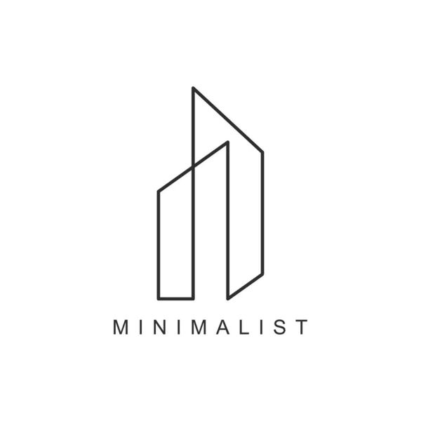 Minimaliste Immobilier Logo Design vectoriel Illustration design simple — Image vectorielle