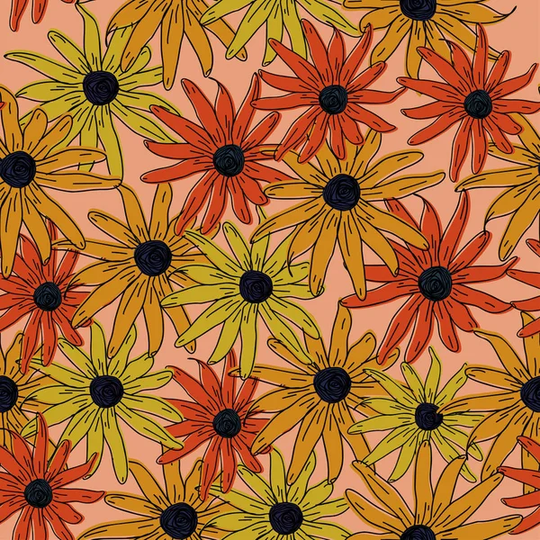 Dikişsiz çizim vintage tasarım ile Çiçek desen. Vektör illüstrasyon giyim moda tekstil baskı için hazır tekrar.