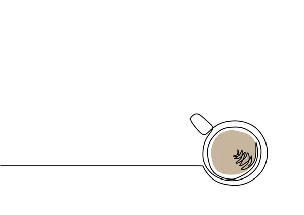 Ciągły jeden rysunek linii filiżankę kawy wektor ilustracja minimalizm projekt — Wektor stockowy