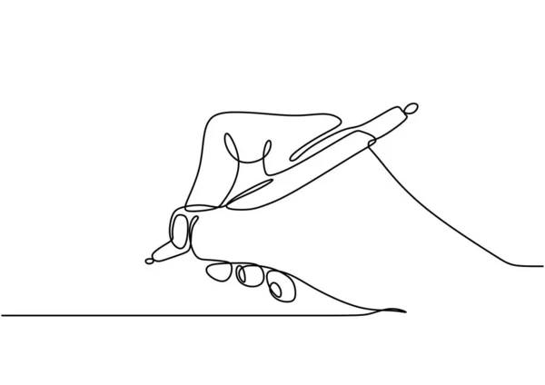 Kontinuerlig en-linjetegning av håndskrift med blekkpennens minimaliseringsmodell – stockvektor