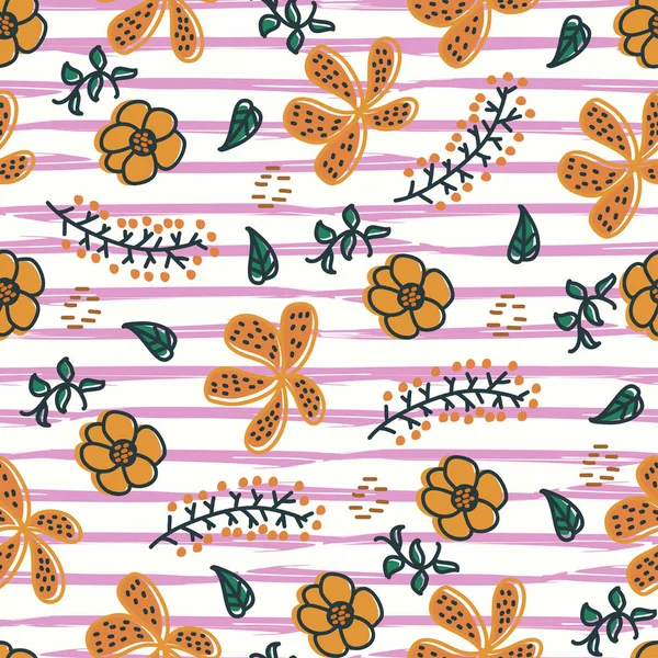 Mignon dessin de fleurs florales motif sans couture illustration vectorielle de fond pour l'impression textile de mode — Image vectorielle