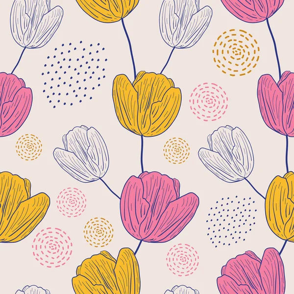Lilienblüten nahtlose Musterzeichnung. Vektor Illustration Wiederholung bereit für die Verpackung Mode Textildruck. — Stockvektor