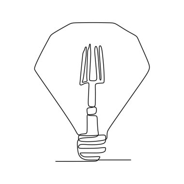 Sürekli bir çizgi çizim ampul sembolü fikir ve yaratıcılık beyaz arka plan minimalizm tasarım eps izole 30