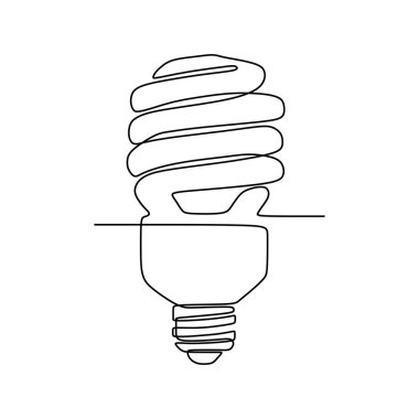 beyaz arka plan minimalizm tasarım eps 48 izole ampul sembol fikir ve yaratıcılık çizim bir çizgi