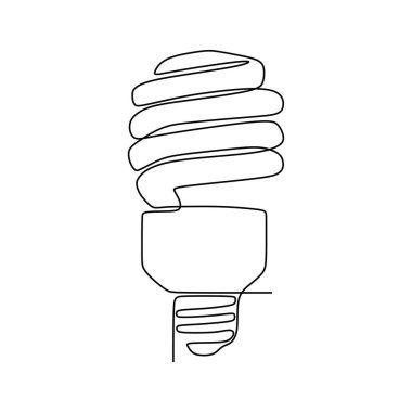 beyaz arka plan minimalizm tasarım eps 46 izole ampul sembol fikir ve yaratıcılık çizim bir çizgi