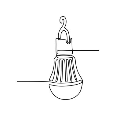 Sürekli bir çizgi çizim ampul sembolü fikir ve yaratıcılık beyaz arka plan minimalizm tasarım eps 81 izole