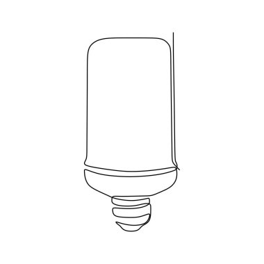 Sürekli bir çizgi ampul sembolü fikir ve yaratıcılık beyaz arka plan minimalizm tasarım eps 75 izole çizim