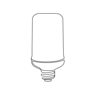 Sürekli bir çizgi ampul sembolü fikir ve yaratıcılık beyaz arka plan minimalizm tasarım eps izole çizim 76