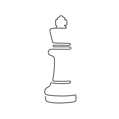 Beyaz arka plan üzerinde izole satranç parçaları minimalist tasarım sürekli bir çizgi çizim. Oyuncular taktik kavramı eps 105 Grubu