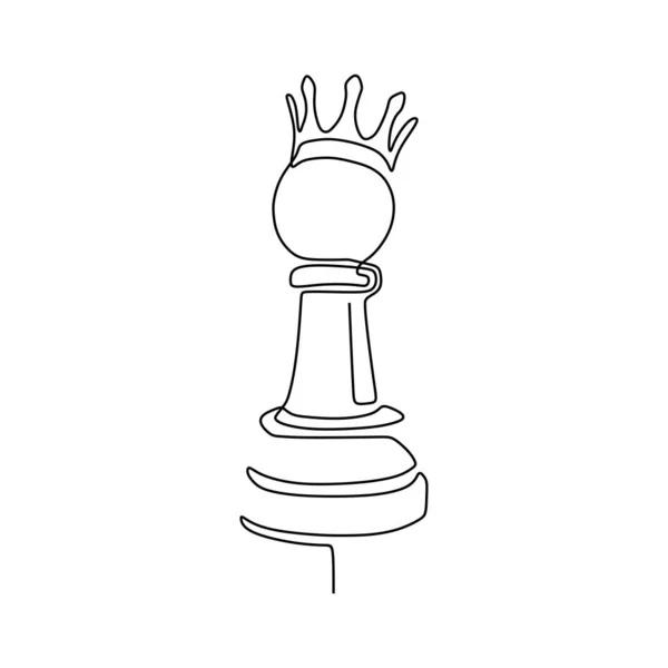 Desenho contínuo de uma linha de peças de xadrez design minimalista isolado sobre fundo branco. Grupo de jogadores conceito tático eps 152 — Vetor de Stock