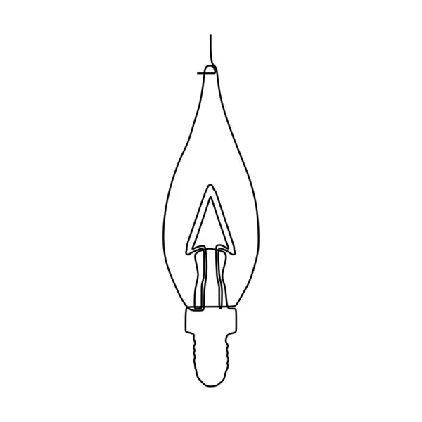 연속 한 줄 그리기 전구 기호 아이디어와 창의성 은 흰색 배경 미니멀리즘 디자인 eps 15 — 스톡 벡터