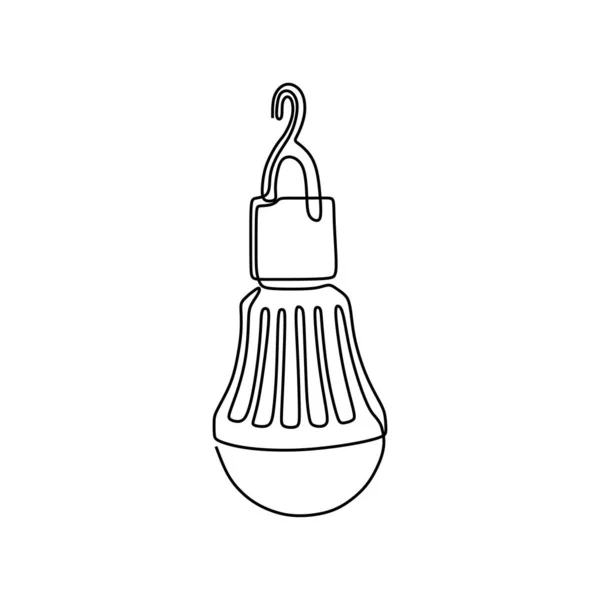 Nepřetržitý jeden spojnicový obrázek symbol žárovky a tvořivost izolované na bílém pozadí minimalismus design EPS 82 — Stockový vektor