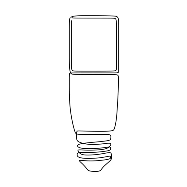 Continuous one line drawing light bulb symbol idea and creativity isolated on white background minimalism design eps 80 — Stock Vector