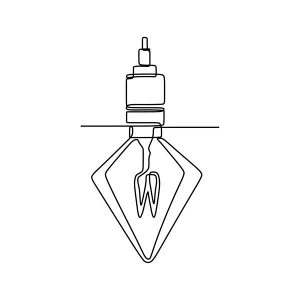 白い背景ミニマリズムデザインeps 51に隔離された1本の線描画電球シンボルのアイデアと創造性 — ストックベクタ