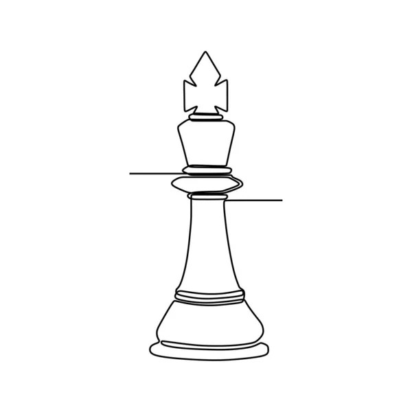 Dessin continu d'une ligne de pièces d'échecs design minimaliste isolé sur fond blanc. Concept tactique du groupe de joueurs eps 98 — Image vectorielle
