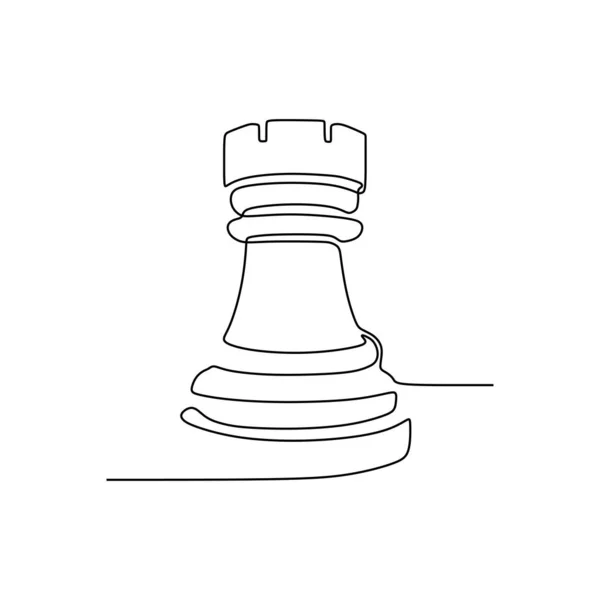 Continuous One Line Drawing Of Chess Pieces Minimalist Design