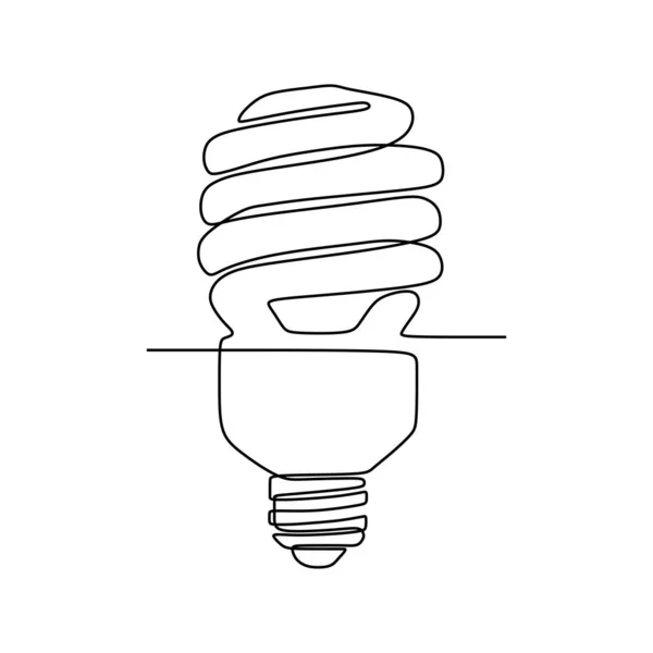 Eine Linie Zeichnung Glühbirne Symbol Idee und Kreativität isoliert auf weißem Hintergrund Minimalismus Design eps 48 — Stockvektor