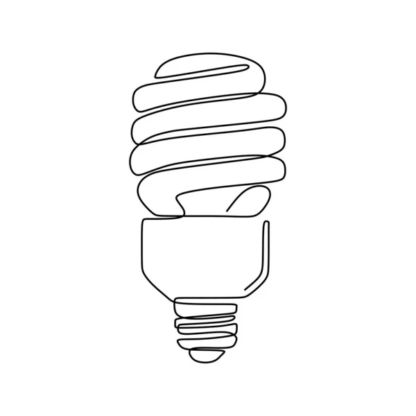 白い背景ミニマリズムデザインeps 47に隔離された1本の線描画電球シンボルのアイデアと創造性 — ストックベクタ