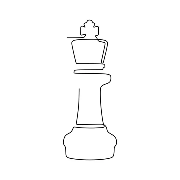 Dessin continu d'une ligne de pièces d'échecs design minimaliste isolé sur fond blanc. Concept tactique du groupe de joueurs eps 107 — Image vectorielle