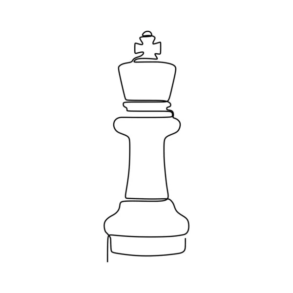 Dessin continu d'une ligne de pièces d'échecs design minimaliste isolé sur fond blanc. Concept tactique du groupe de joueurs eps 106 — Image vectorielle