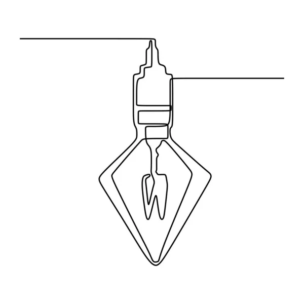 Uma linha de desenho ideia símbolo lâmpada e criatividade isolado no fundo branco design minimalismo eps 49 — Vetor de Stock