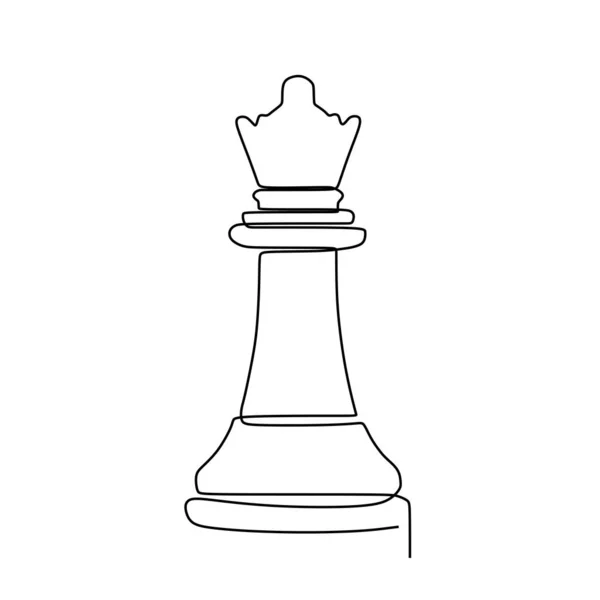 Dessin continu d'une ligne de pièces d'échecs design minimaliste isolé sur fond blanc. Concept tactique du groupe de joueurs eps 111 — Image vectorielle