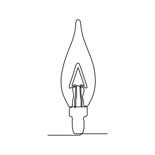 連続1線描画電球シンボルのアイデアと創造性は、白い背景ミニマリズムデザインeps 13に隔離 — ストックベクタ