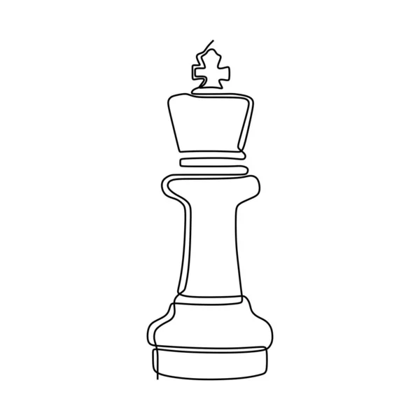 Dessin continu d'une ligne de pièces d'échecs design minimaliste isolé sur fond blanc. Concept tactique du groupe de joueurs eps 108 — Image vectorielle