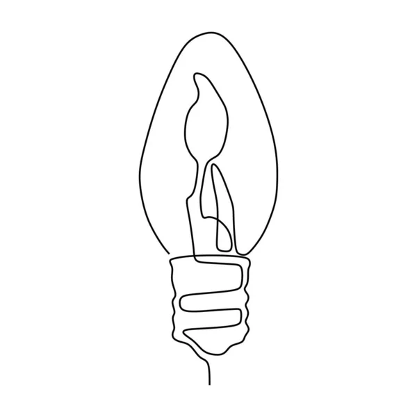 Nepřetržitý jeden spojnicový obrázek symbol žárovky a tvořivost izolované na bílém pozadí minimalismus design EPS 18 — Stockový vektor