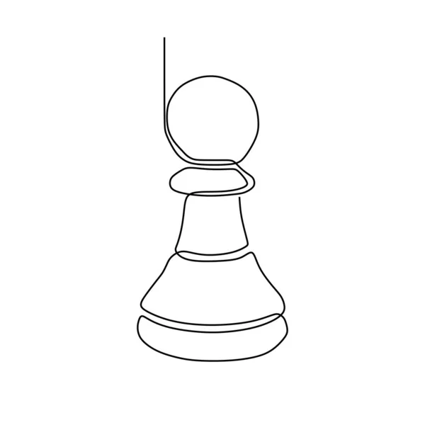 Desenho contínuo de uma linha de peças de xadrez design minimalista isolado sobre fundo branco. Grupo de jogadores conceito tático eps 102 — Vetor de Stock