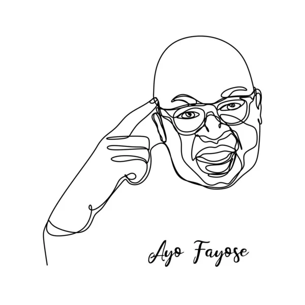 9 січня 2019: Кайо Файза в портретній ілюстрації один рядок безперервного креслення вектор. Відомий нігерійських політик в Нігерії. — стоковий вектор