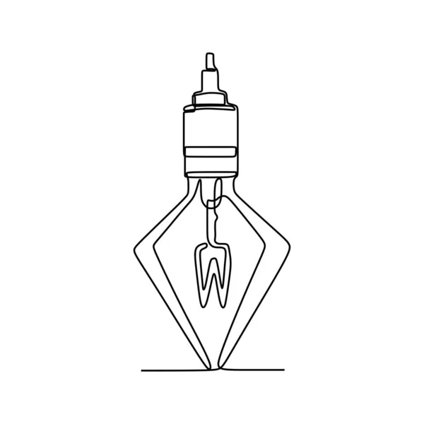 白い背景ミニマリズムデザインeps 52に隔離された1本の線描画電球シンボルのアイデアと創造性 — ストックベクタ