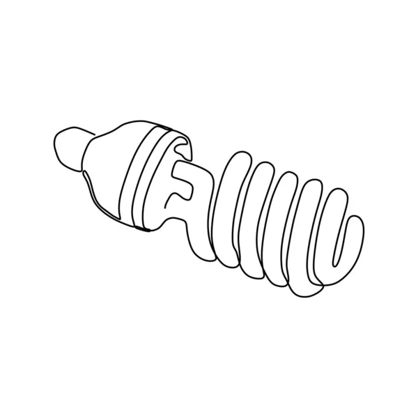Одна линия рисования лампочки символ идея и творчество, изолированные на белом фоне минимализм дизайн eps 53 — стоковый вектор