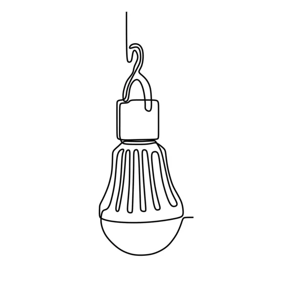 連続1線描画電球シンボルのアイデアと創造性は、白い背景ミニマリズムデザインeps 84に隔離 — ストックベクタ