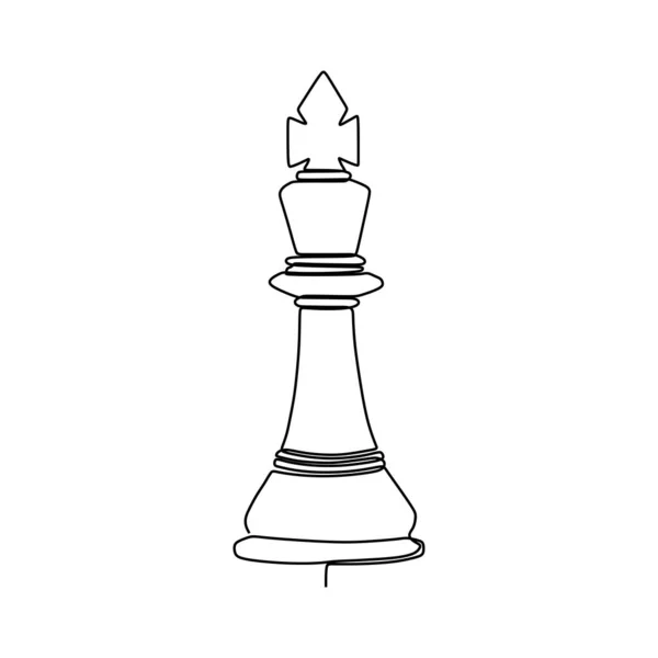 Dessin continu d'une ligne de pièces d'échecs design minimaliste isolé sur fond blanc. Concept tactique du groupe de joueurs eps 100 — Image vectorielle