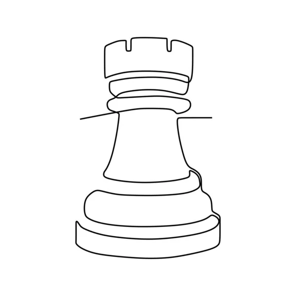 Kontinu satu baris gambar bidak catur Desain minimalis terisolasi pada latar belakang putih. Kelompok pemain taktik konsep eps 148 - Stok Vektor
