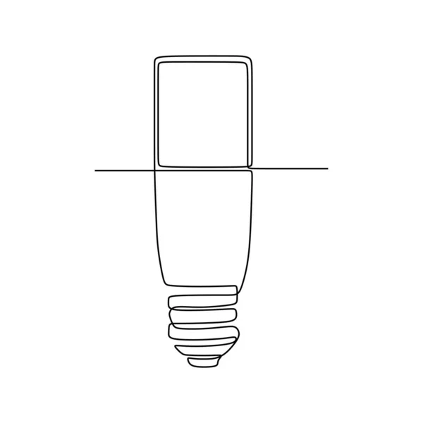 连续一线绘制灯泡符号的想法和创造力孤立于白色背景极简主义设计 eps 79 — 图库矢量图片