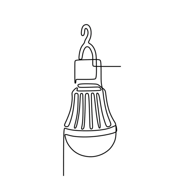 連続1線描画電球シンボルのアイデアと創造性は、白い背景ミニマリズムデザインeps 83に隔離 — ストックベクタ