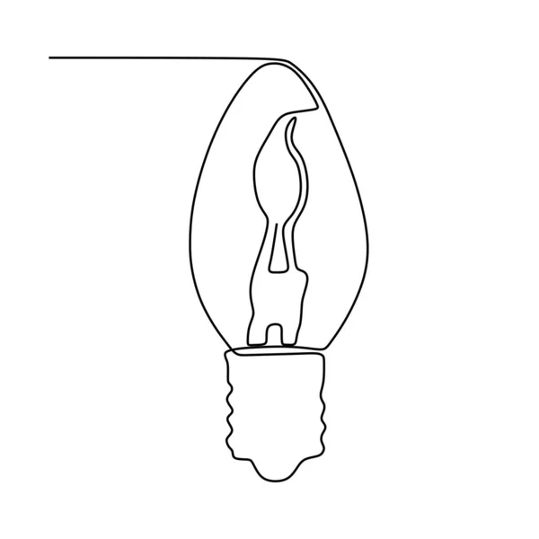 Continu une ligne dessin ampoule symbole idée et créativité isolé sur fond blanc minimalisme conception eps 20 — Image vectorielle