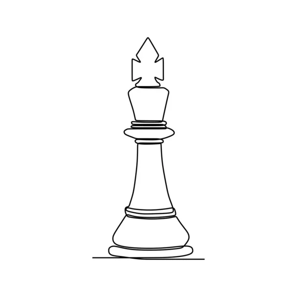 Dibujo continuo de una línea de piezas de ajedrez de diseño minimalista aislado sobre fondo blanco. Grupo de jugadores concepto táctico eps 97 — Vector de stock